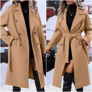 Classic double breasted Pocket Trench Coat Jacket